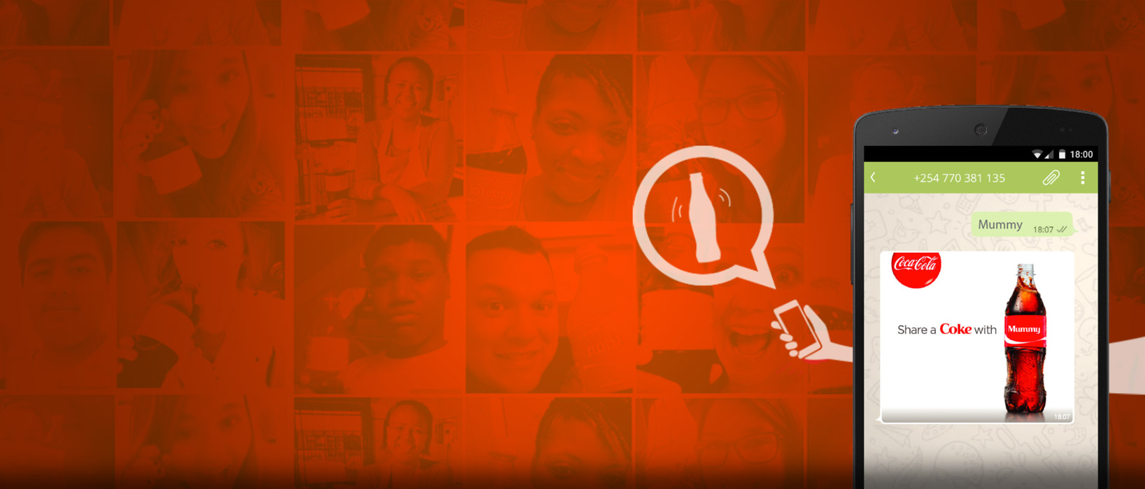 Campaña de whatsapp marketing de Coca Cola super personal